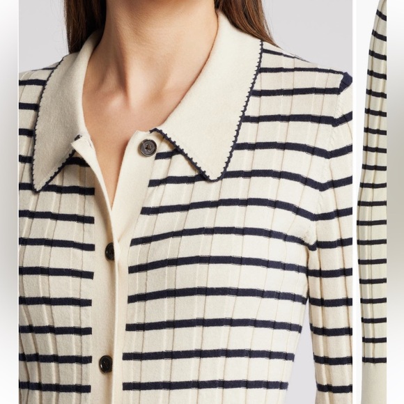 NWT RAILS Aurelia Striped long sleeve cotton and silk blend cardigan XS - Picture 5 of 6